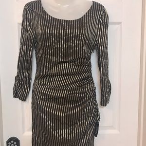 Black and gold cocktail dress